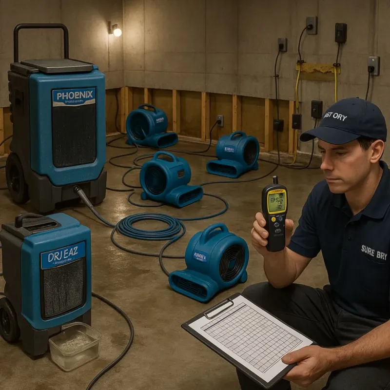 Structural Drying and Dehumidification process in Ranchettes, WY